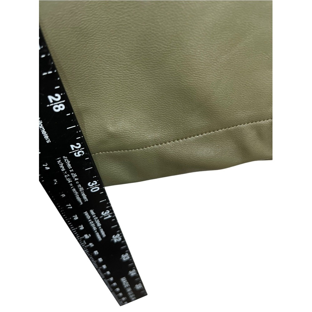 Abercrombie & Fitch Sz 2/26 Pants Olive Green Cargo Faux Leather 90s Relaxed - Picture 11 of 12